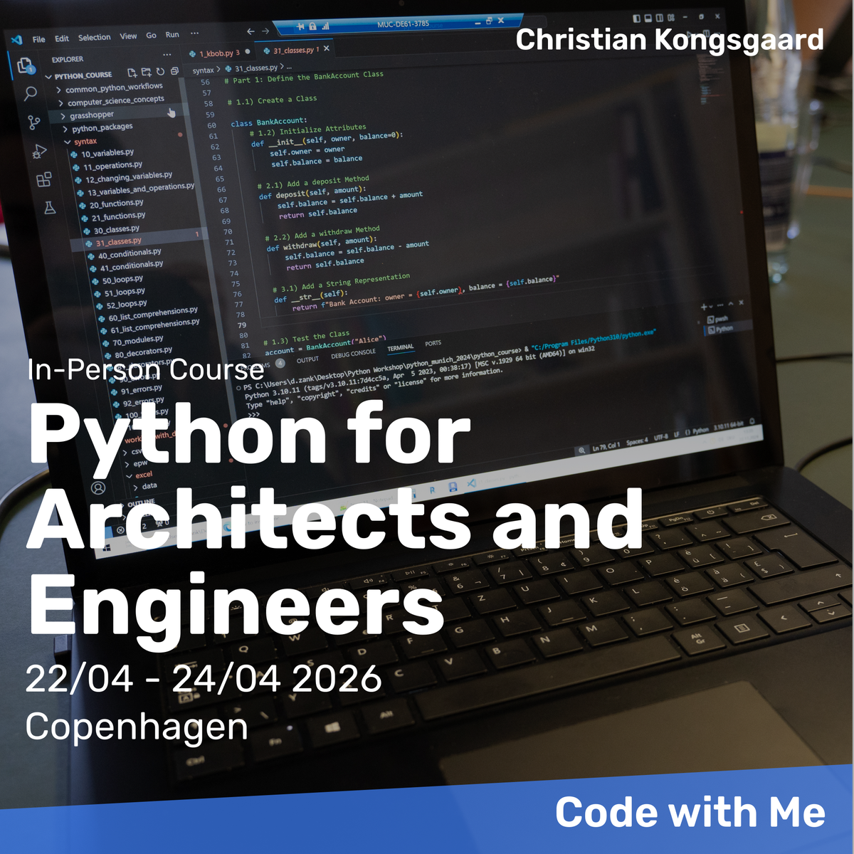 Early bird ends 5 January: 3‑day Python course in Copenhagen